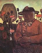 Paula Modersohn-Becker old Poorhouse Woman with a Glass Bottle (nn03) oil painting reproduction